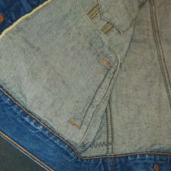 Ralph Lauren Black Label Polo Jeans Original Distress Slv Blue Sz L Jean Jacket - Picture 14 of 16